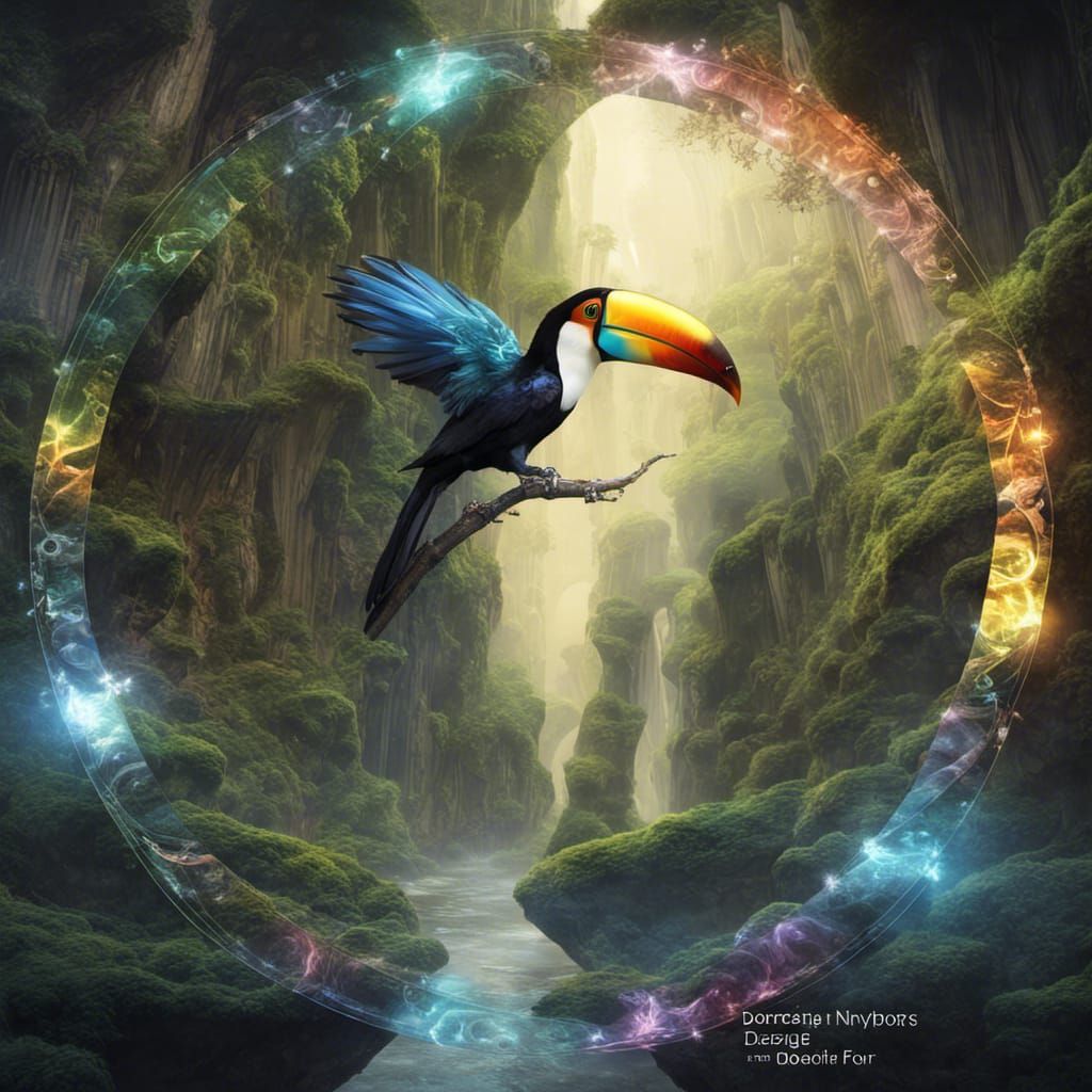 Mystical Toucan Dance in a Candyland Forest