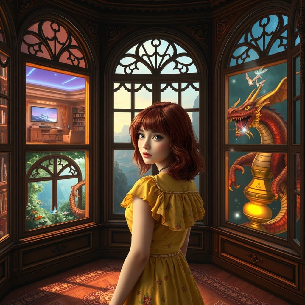 Worlds Within Windows: A Fantastical Portal Room