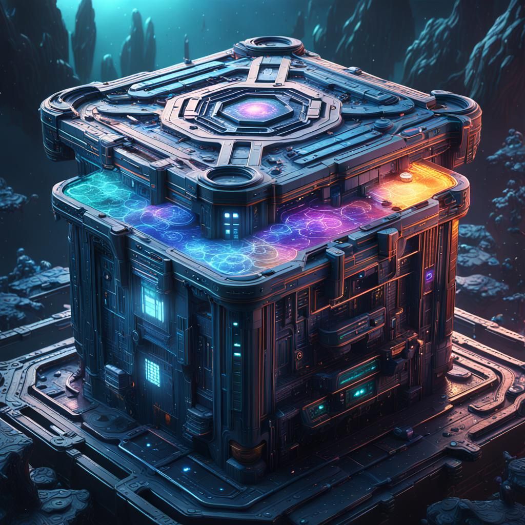 Extraterrestrial Cybernetic Nanobox: Detailed Matte Painting