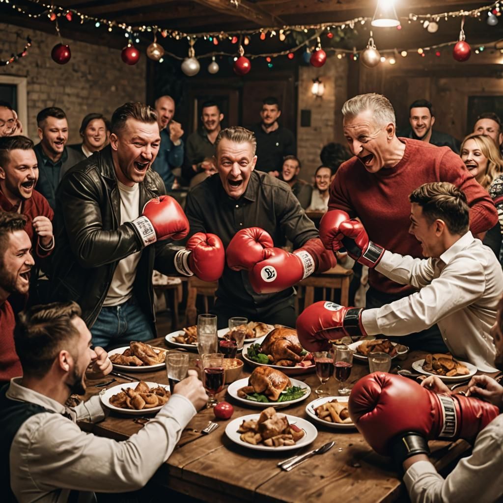 Turkey Boxing Match at Holiday Dinner