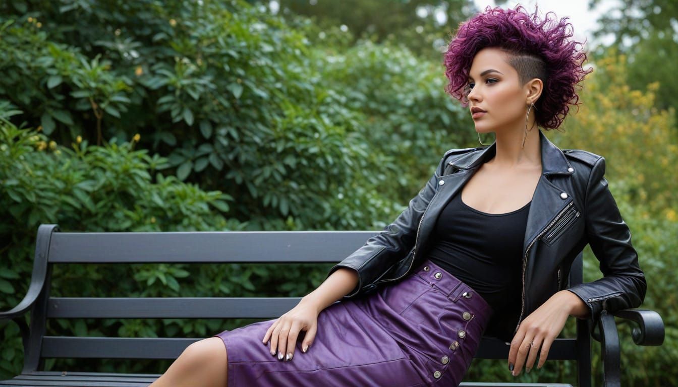 Elegant Rebel Woman in a Floral Oasis