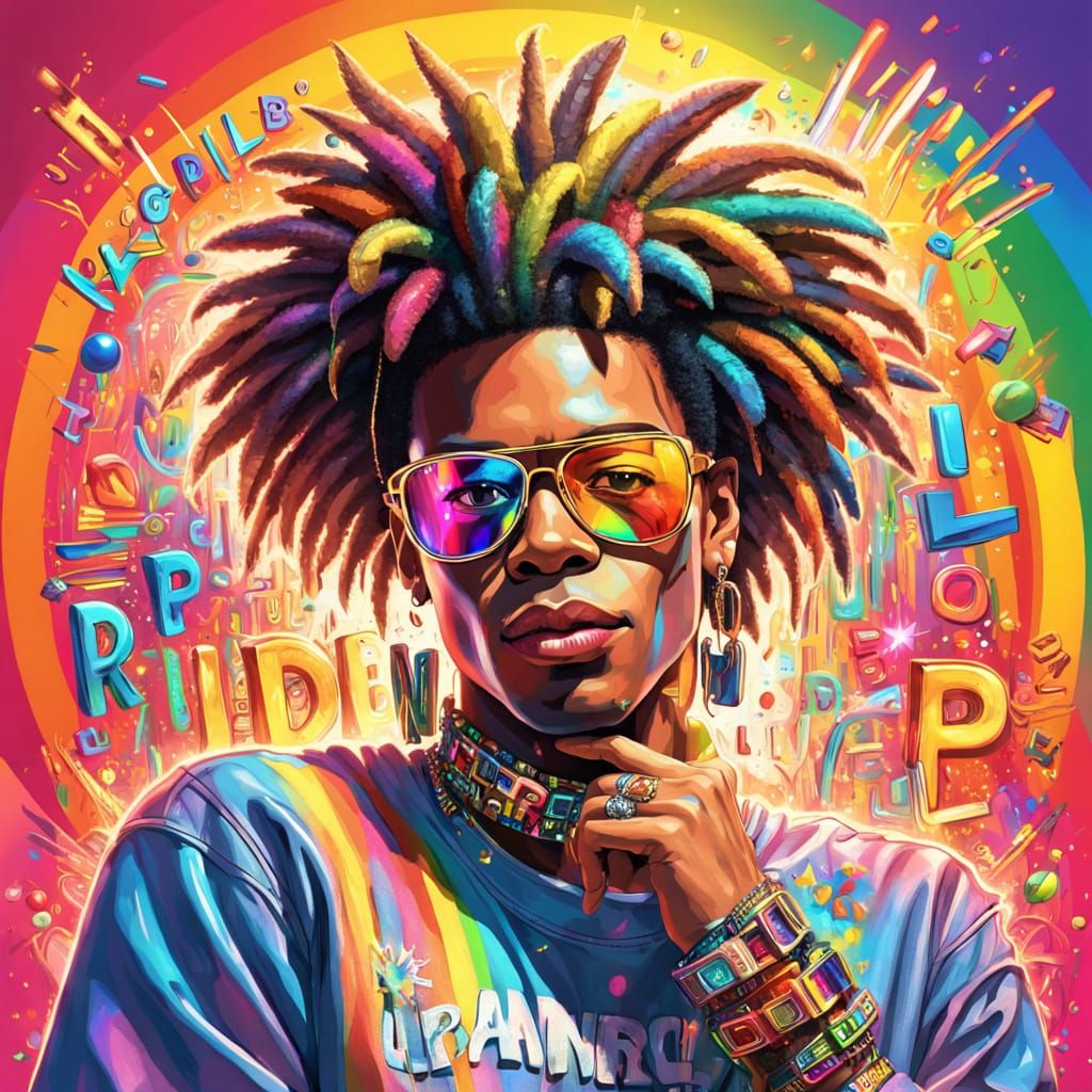 Vibrant Pride Portrait in Bold Digital Art Style