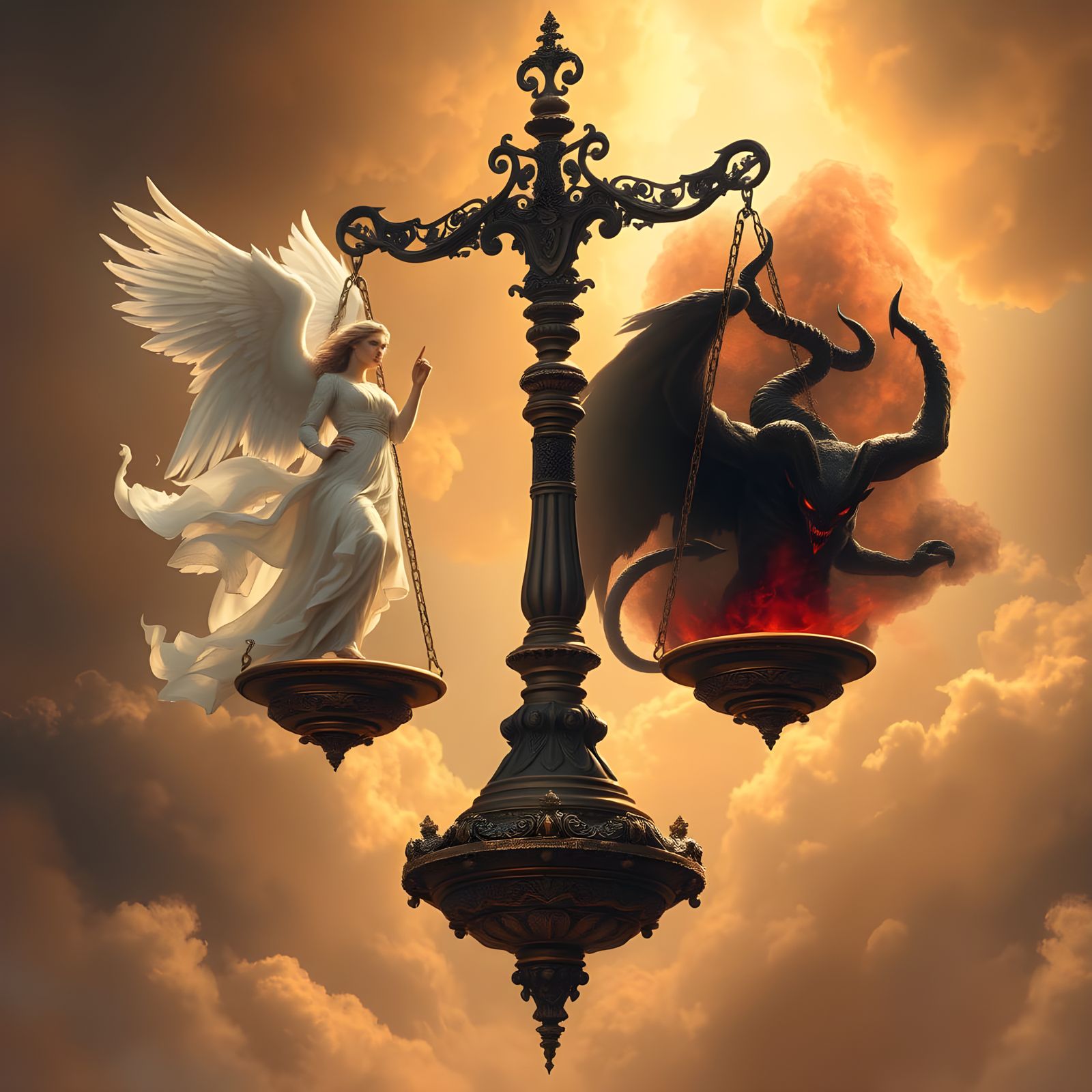 Divine Balance in a Fantastical Landscape