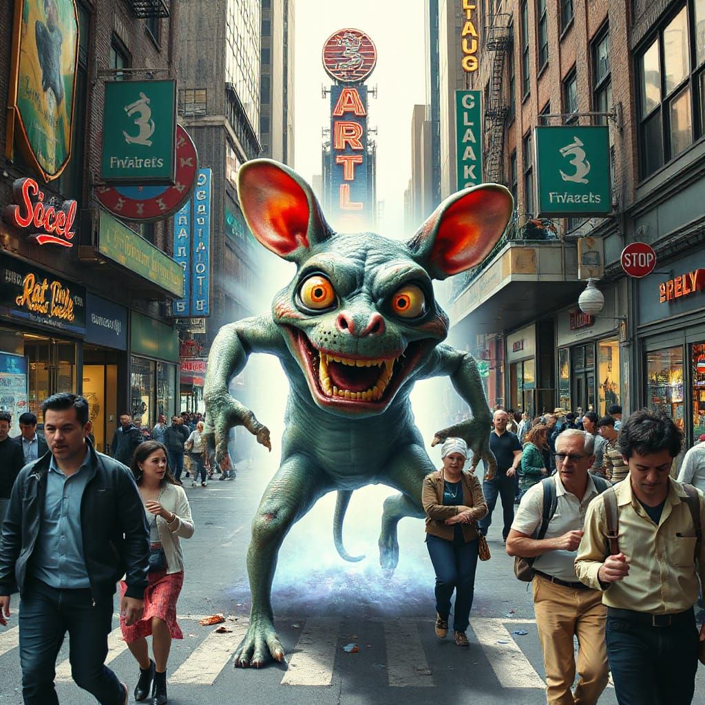 Grotesque Rat Fink Monster Causes Chaos in New York