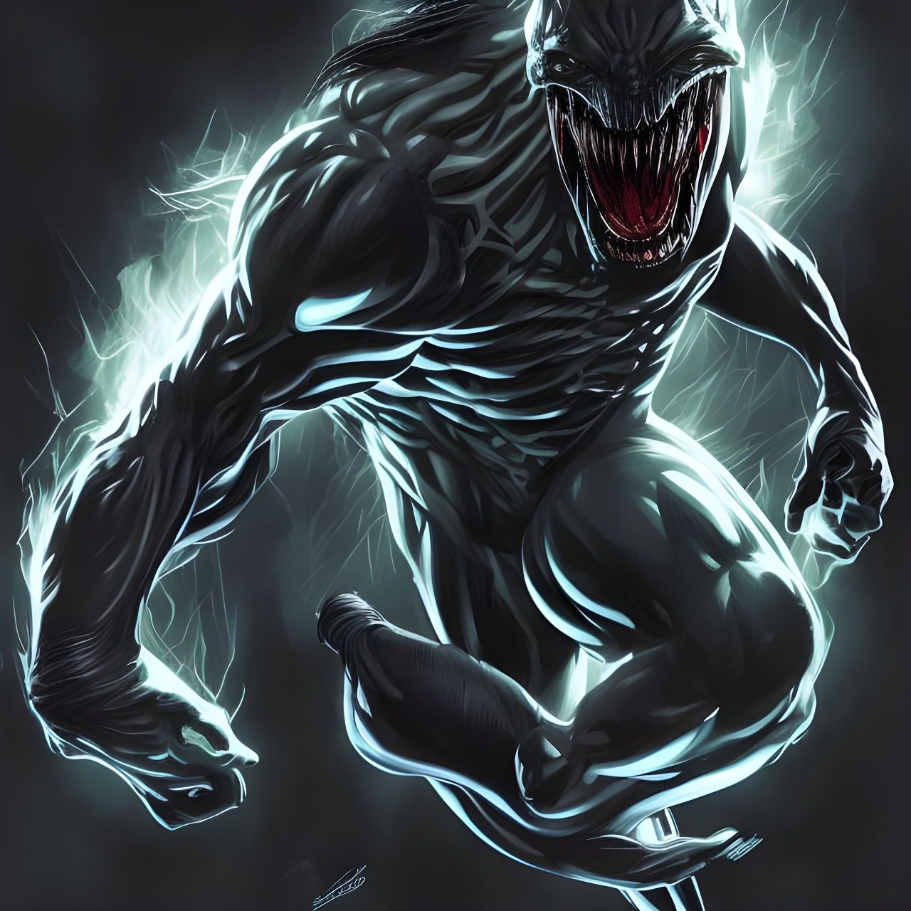 Sinister Venom Portrait in Comic Book Art Style