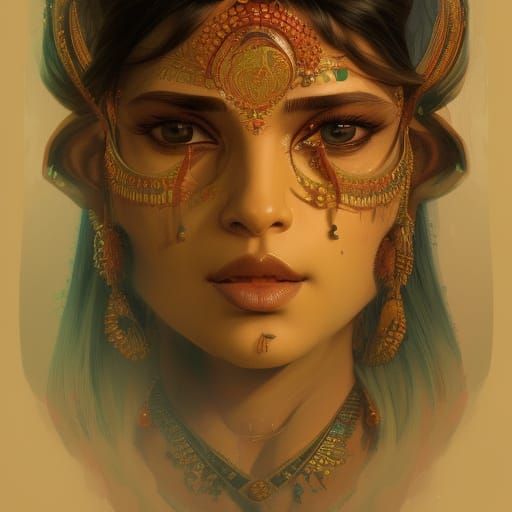 Asura Portrait in Hyperdetailed Digital Art Style