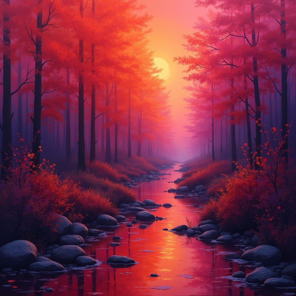 Luxurious Geometric Tapestry in Red and Purple