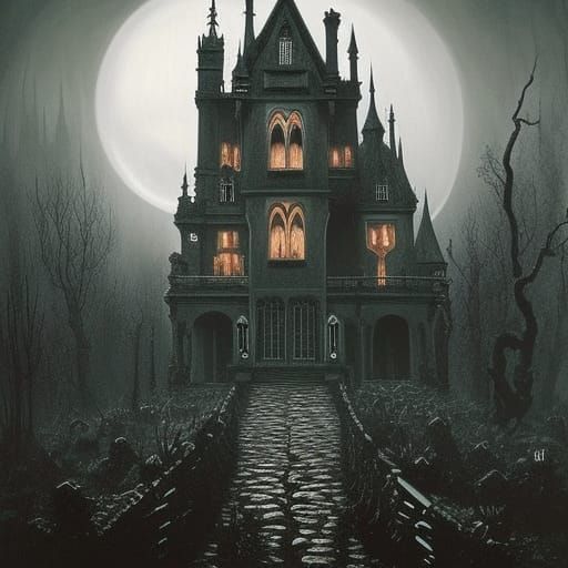 Gothic Castle and Black Rose Garden