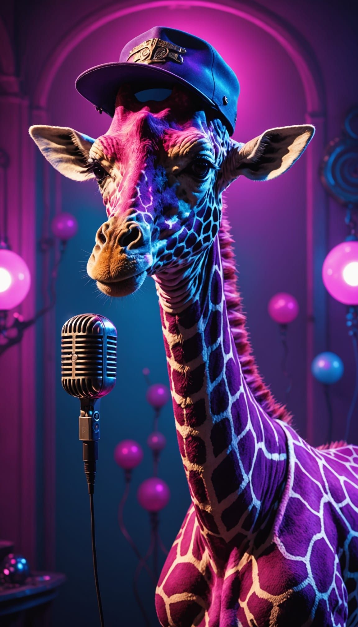 Hyper-Realistic Giraffe Performs a Bluesy Serenade in a Lavi...