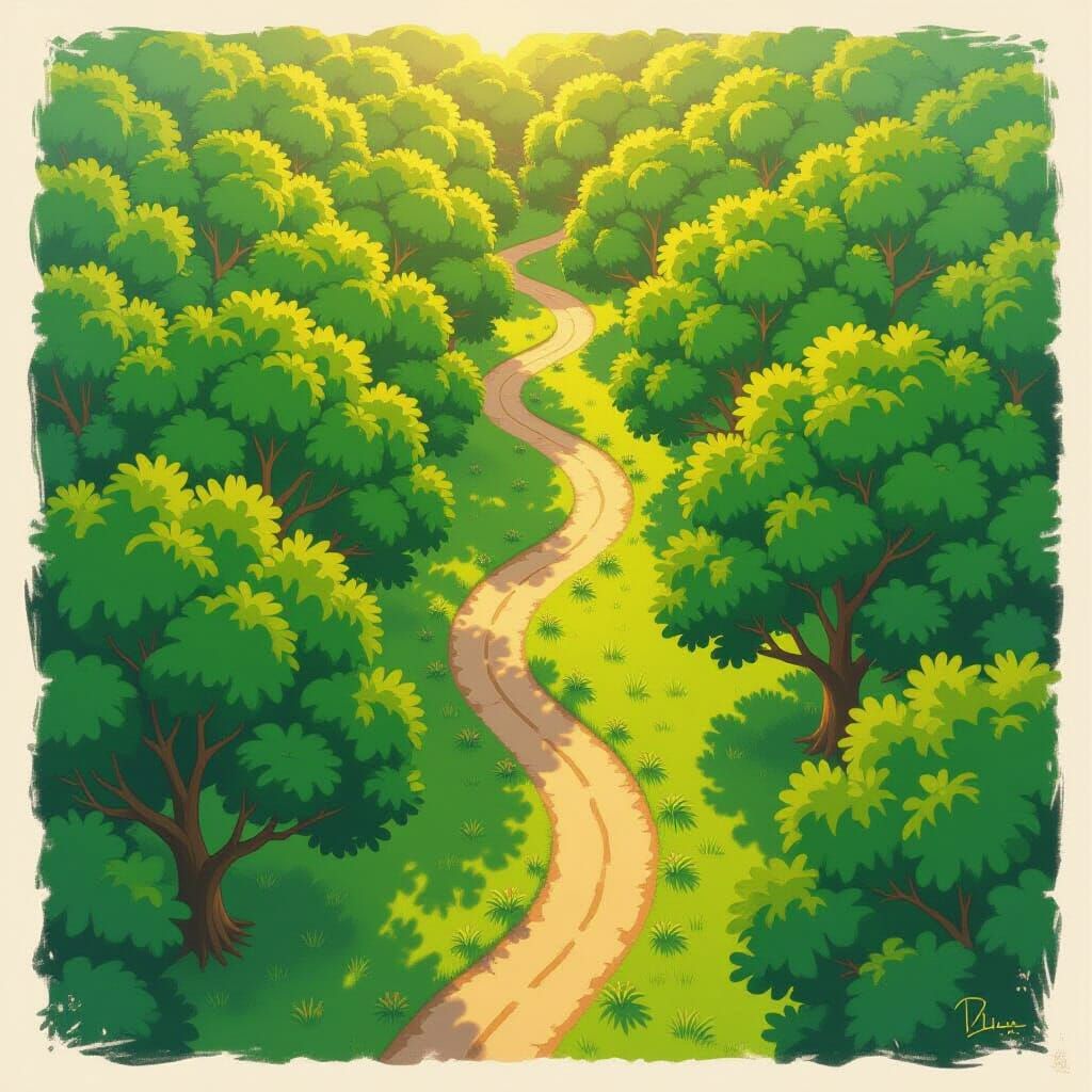 Aerial View: Lush Green Treetops in Afternoon Light