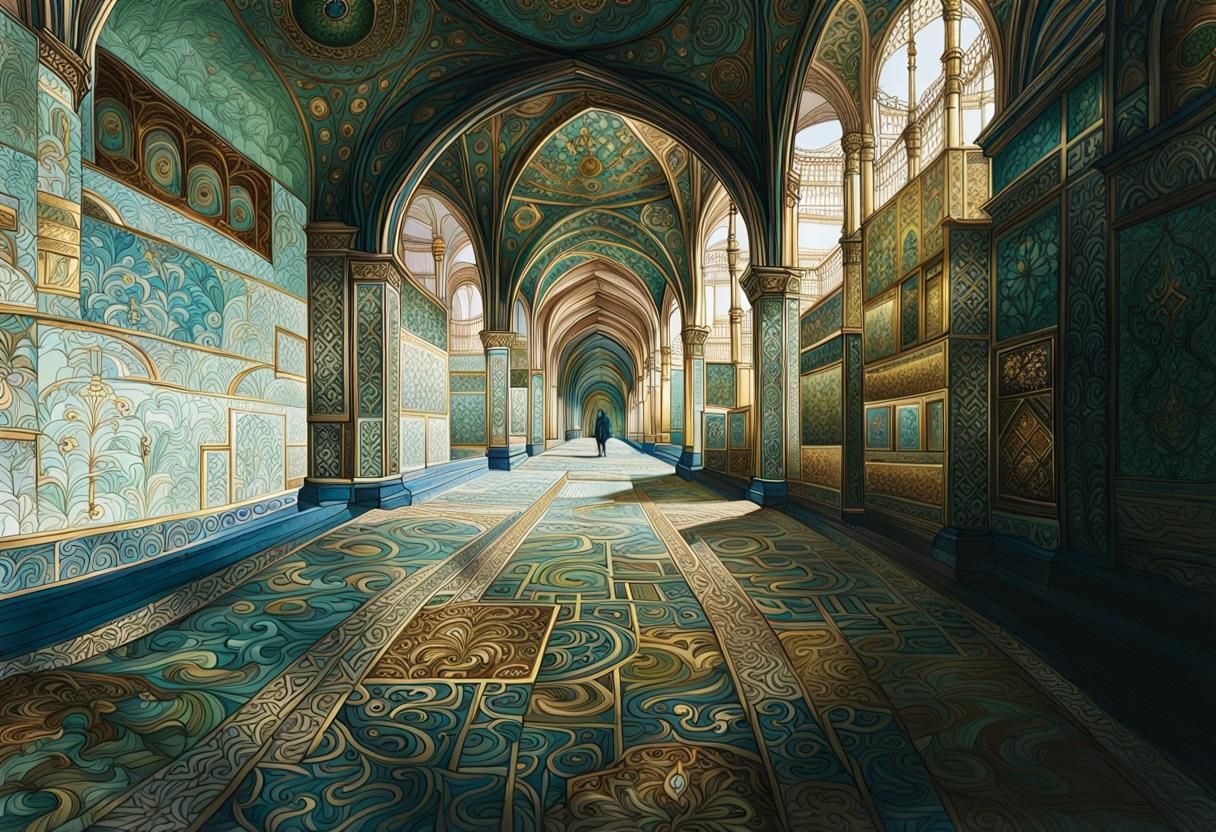 Abstract Color Planes with Golden Inlays