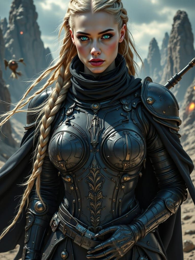 Gritty Post-Apocalyptic Warrior in Rusty Armor