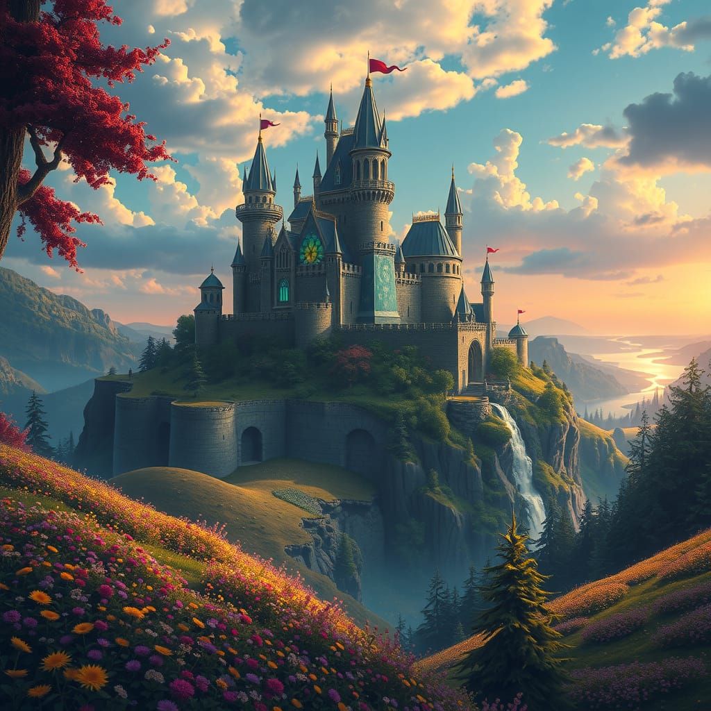 Magical Kingdom with Crystal Castle, Miyazaki Style