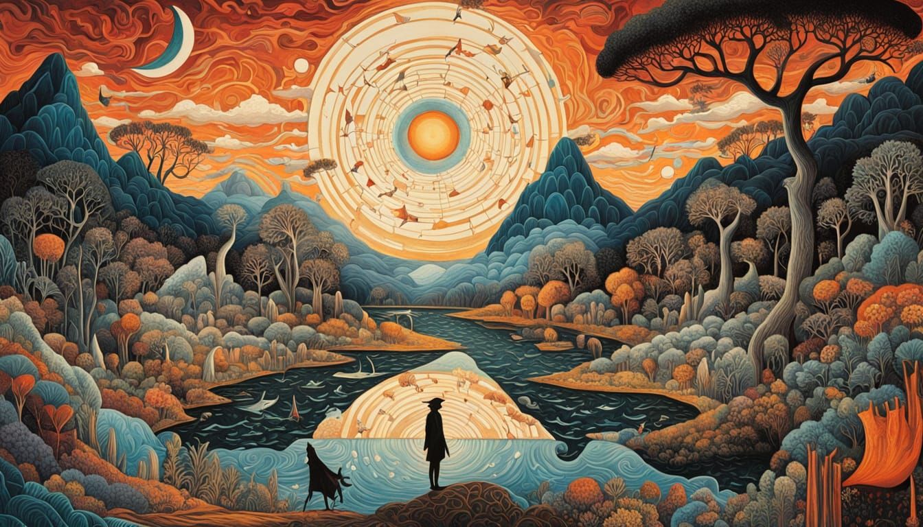 Ethereal Cosmic Collage in Vibrant Digital Art