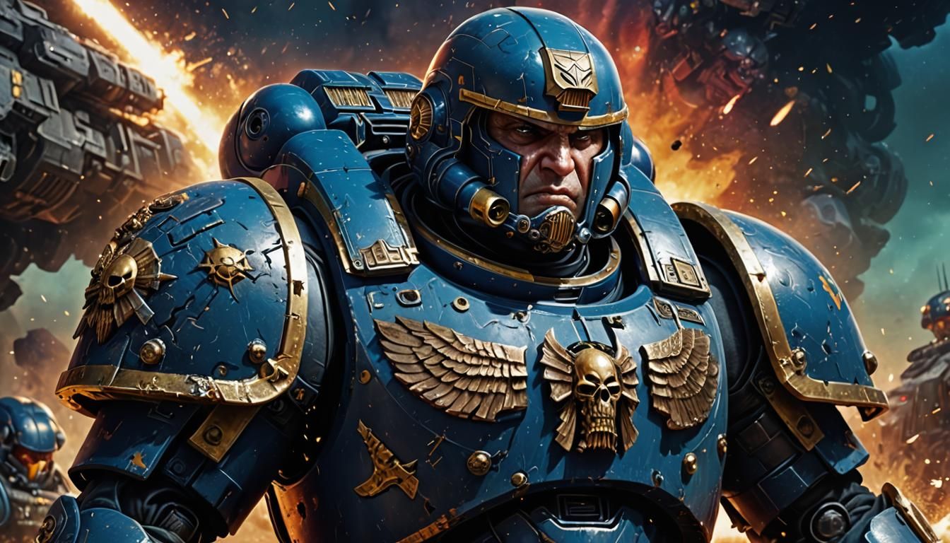 Detailed Space Marine Concept Art in Hyperrealism Style