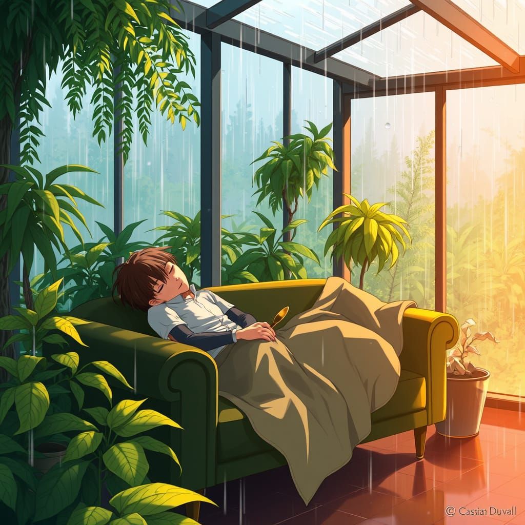 Greenhouse Anime Scene of Cassian and Kaiser