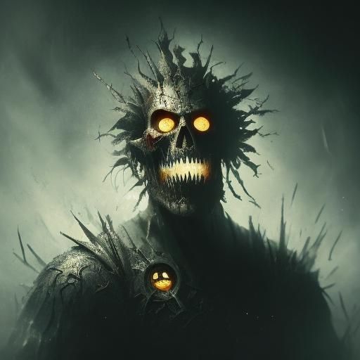 Frightening Face Frozen in Fear, Horror Art