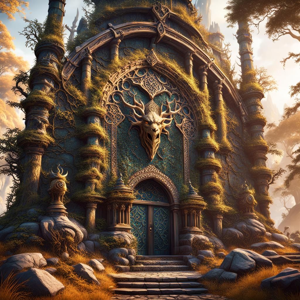 Fantastical Druid Matte Painting in Deep Color