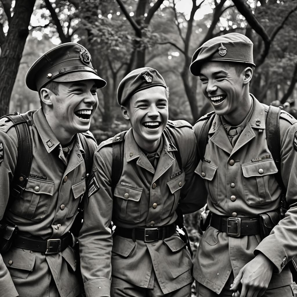 Dramatic Photograph of Soldiers Heading to War