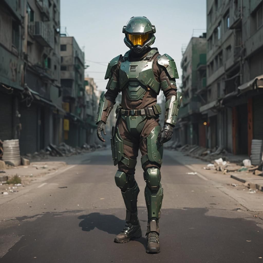 Futuristic Sci-Fi Soldier in Light Armor