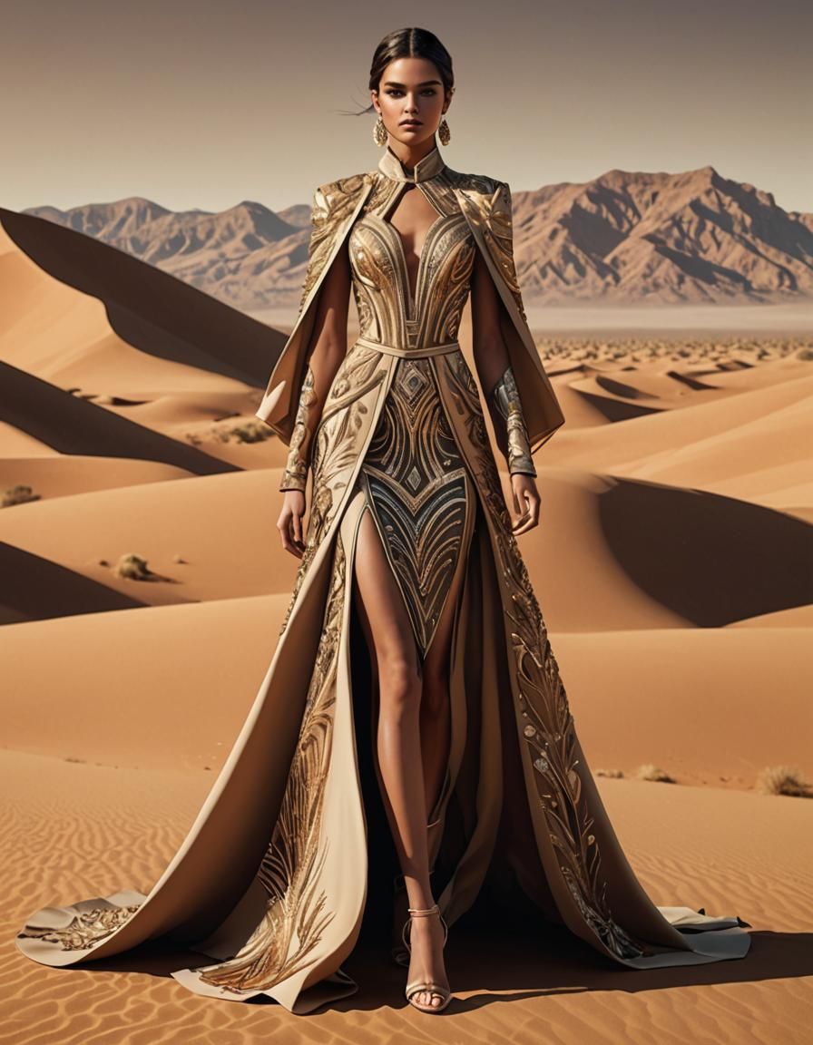 Desert-Inspired Minimalist Fashion Design Sketch