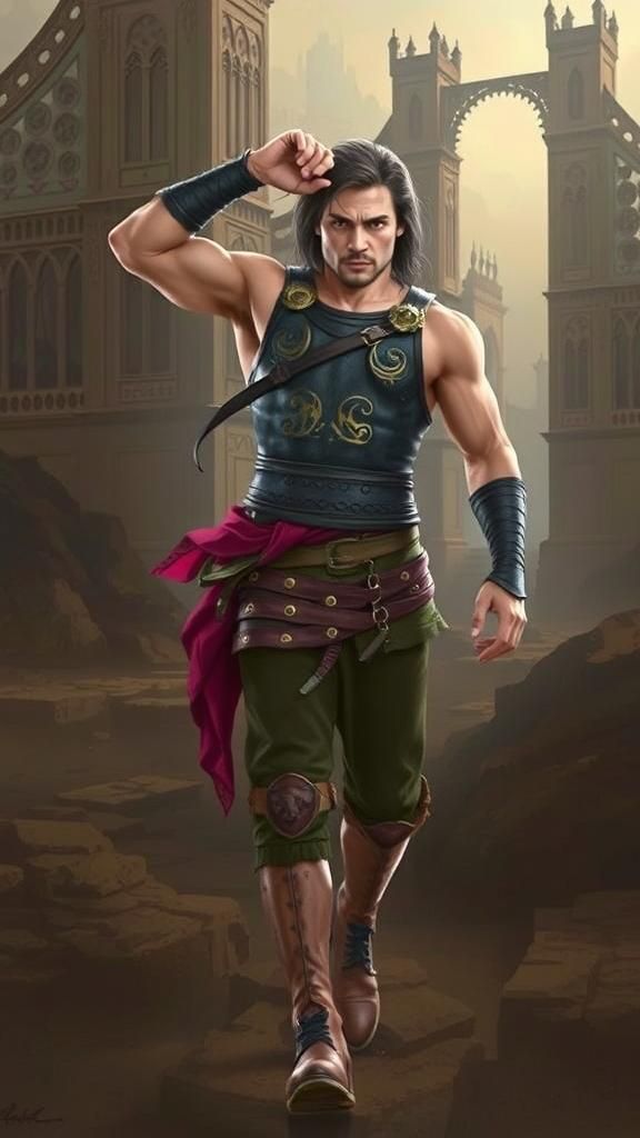 Warrior Prince in Gold Armor, Mythological Grandeur