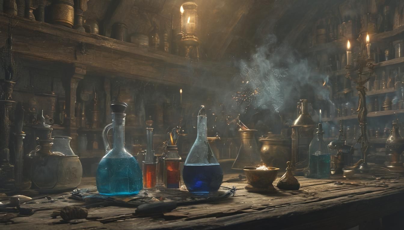 Alchemist Cellar: Doré-Inspired Concept Art