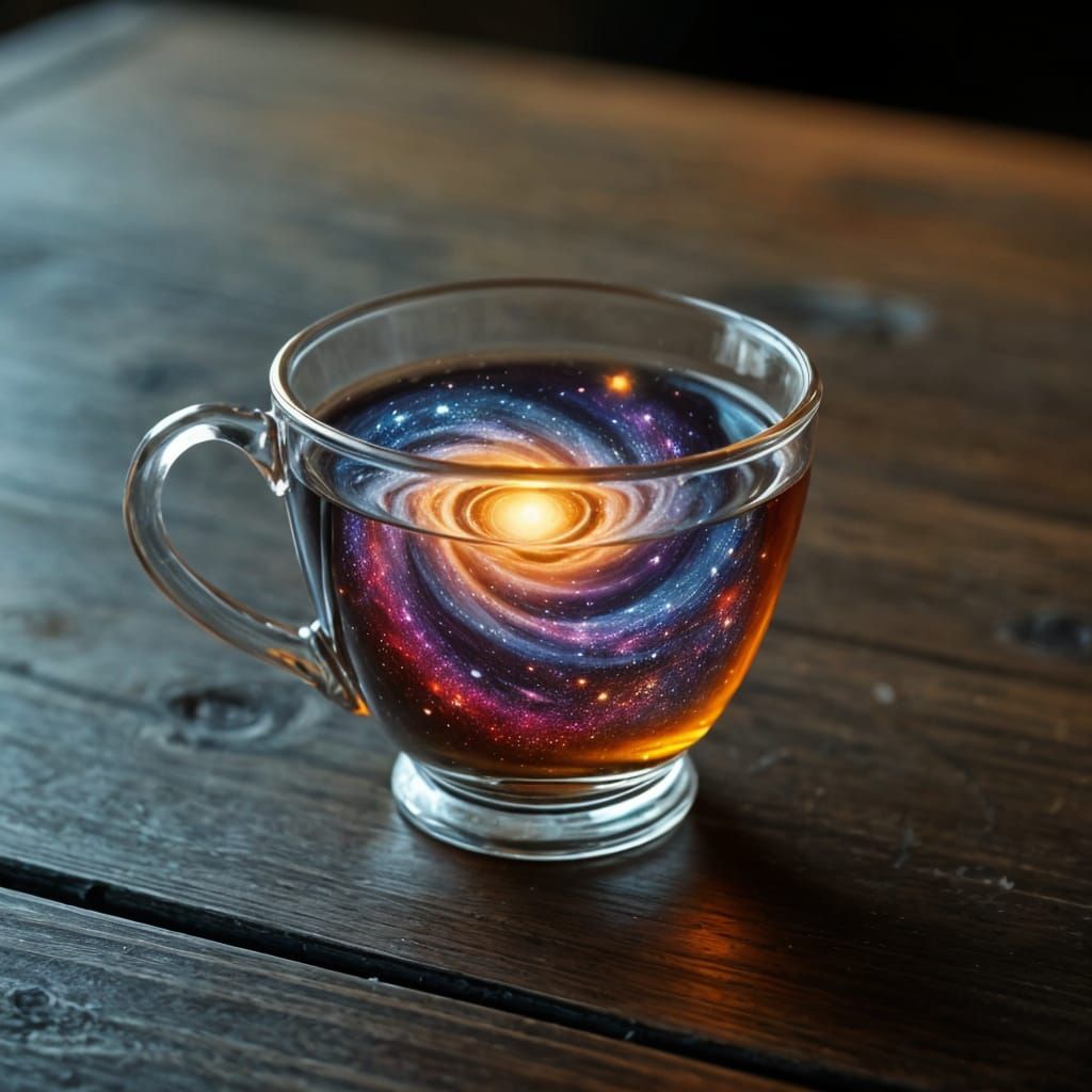 Galaxy in Teacup: Photorealistic Still Life