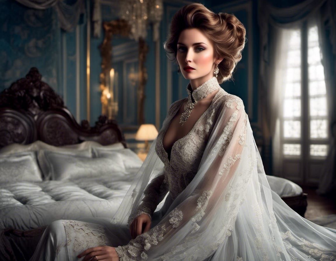 Sensuous Model with Shy Smile in Volumetric Lighting