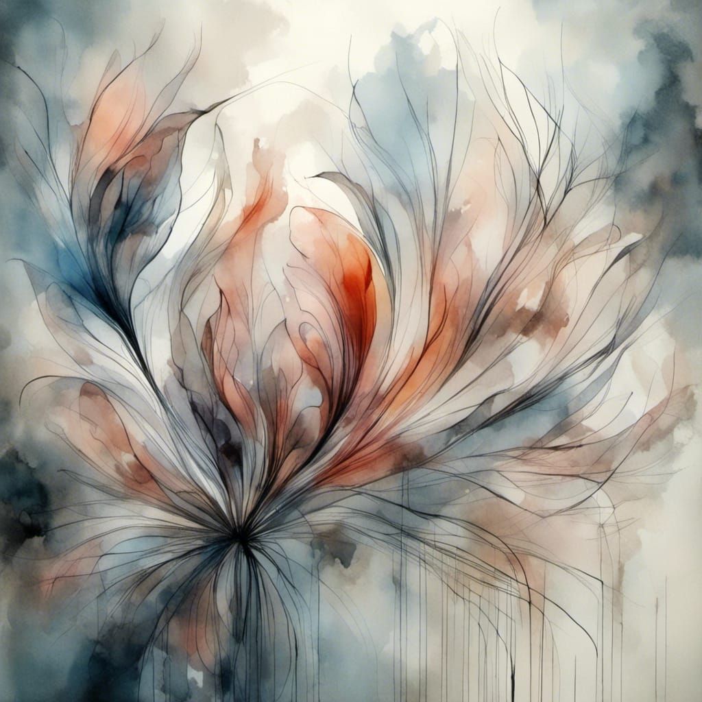 Abstract Tulip Ghost on Transparent Background