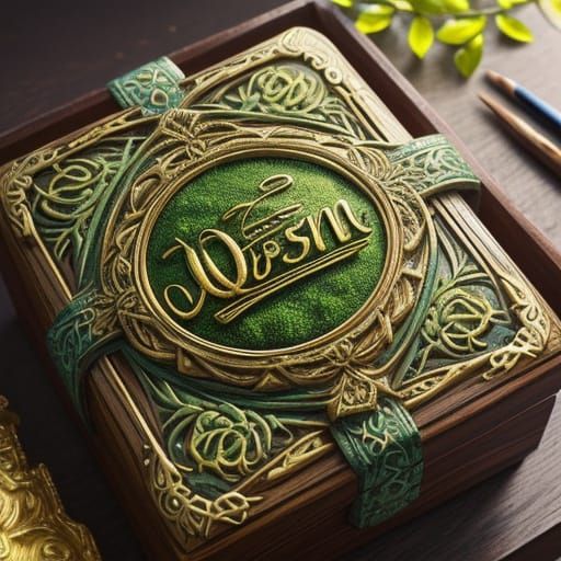 Vibrant Oil Painting of a Glowing Wooden Box