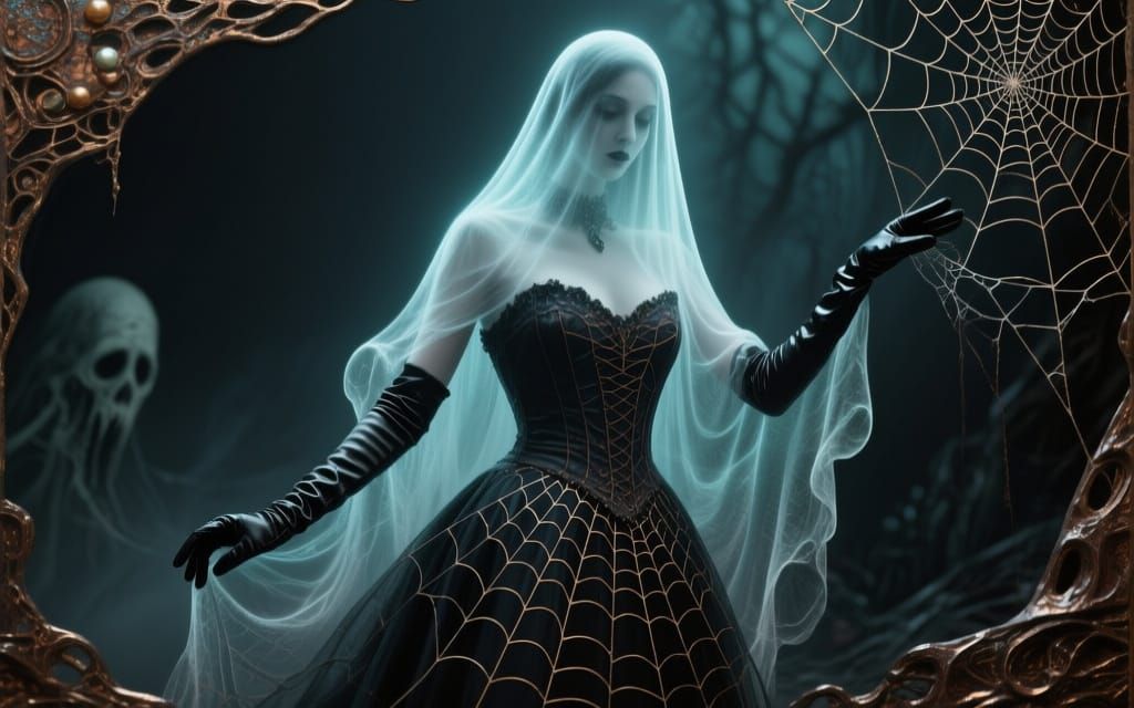 Graceful Ghost in a Cobweb Dress