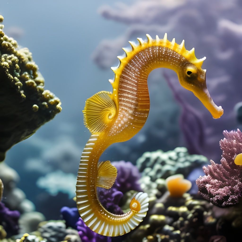 Seahorse Between Corals