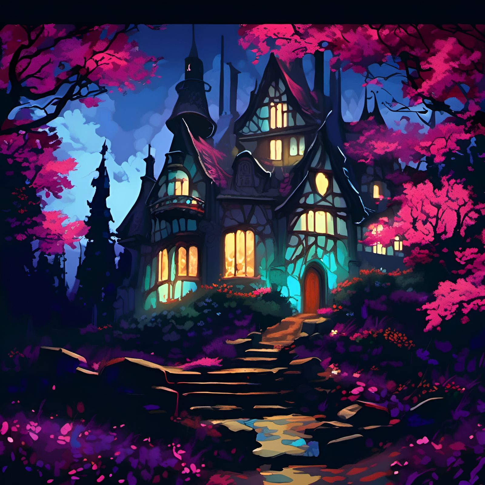 <lora:Victorian Fairies 1:1.0> Intricate fantasy castle, fan...