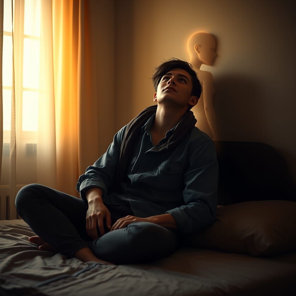 Soul Reaching for Man in Dreamy Digital Art