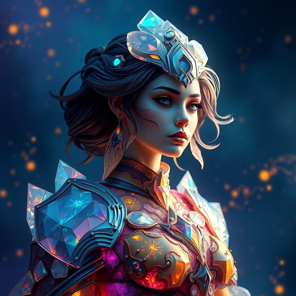 Crystalline Female Silhouette: Fantasy Concept Art