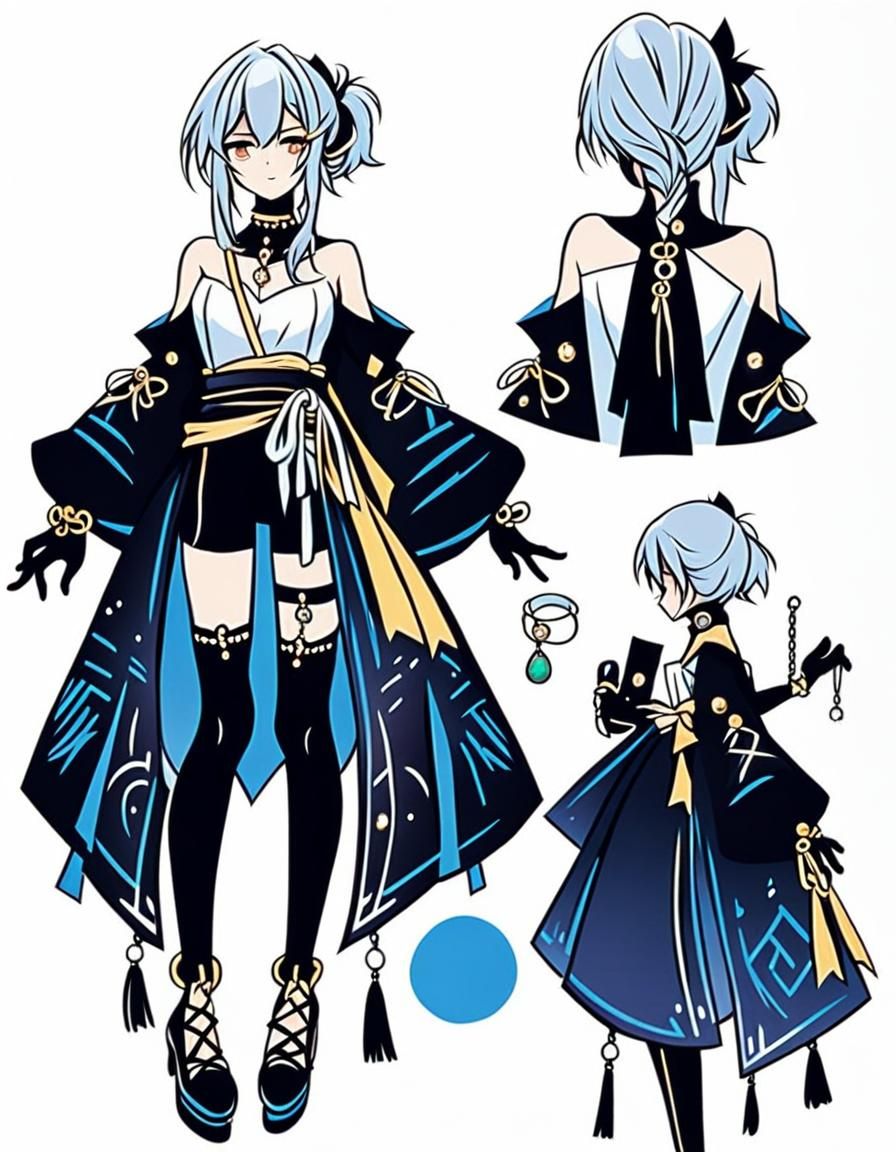 Yellow Cloak with White Jade Rings