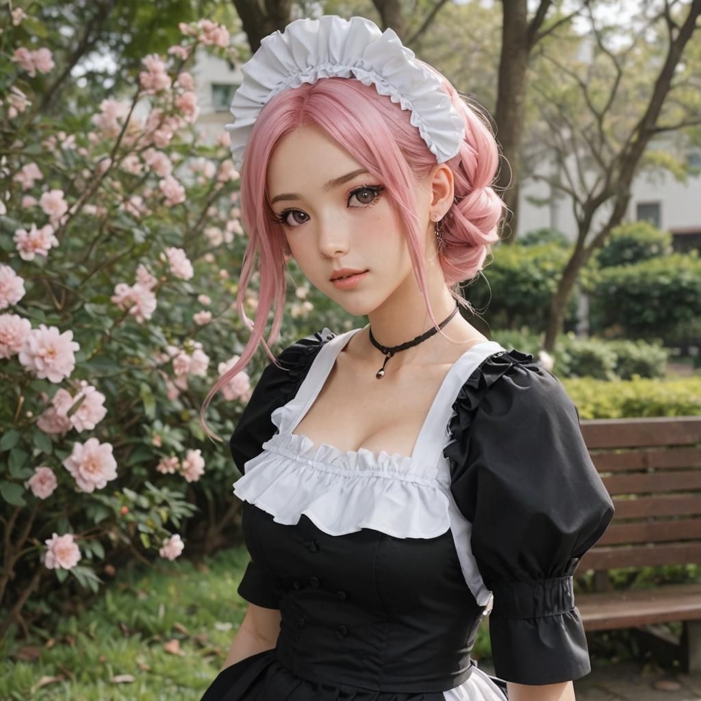 Anime Maid with Pink Hair