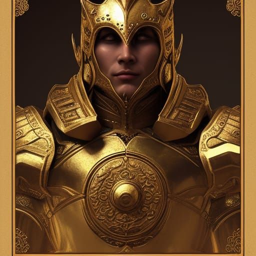 Warrior King in Ornate Golden Armor