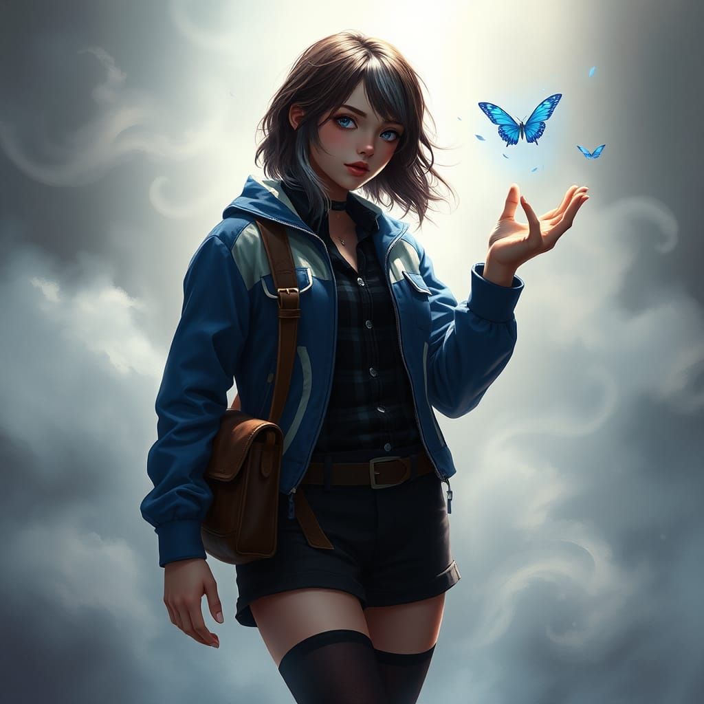 Time-bending Woman in Ethereal Fantasy Art