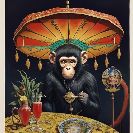 The Fool Tarot Card in Surrealist Style