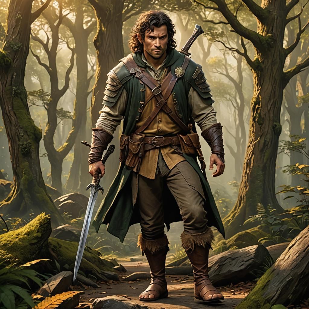 Hobbit Warrior in Primeval Forest, Unreal Engine 5
