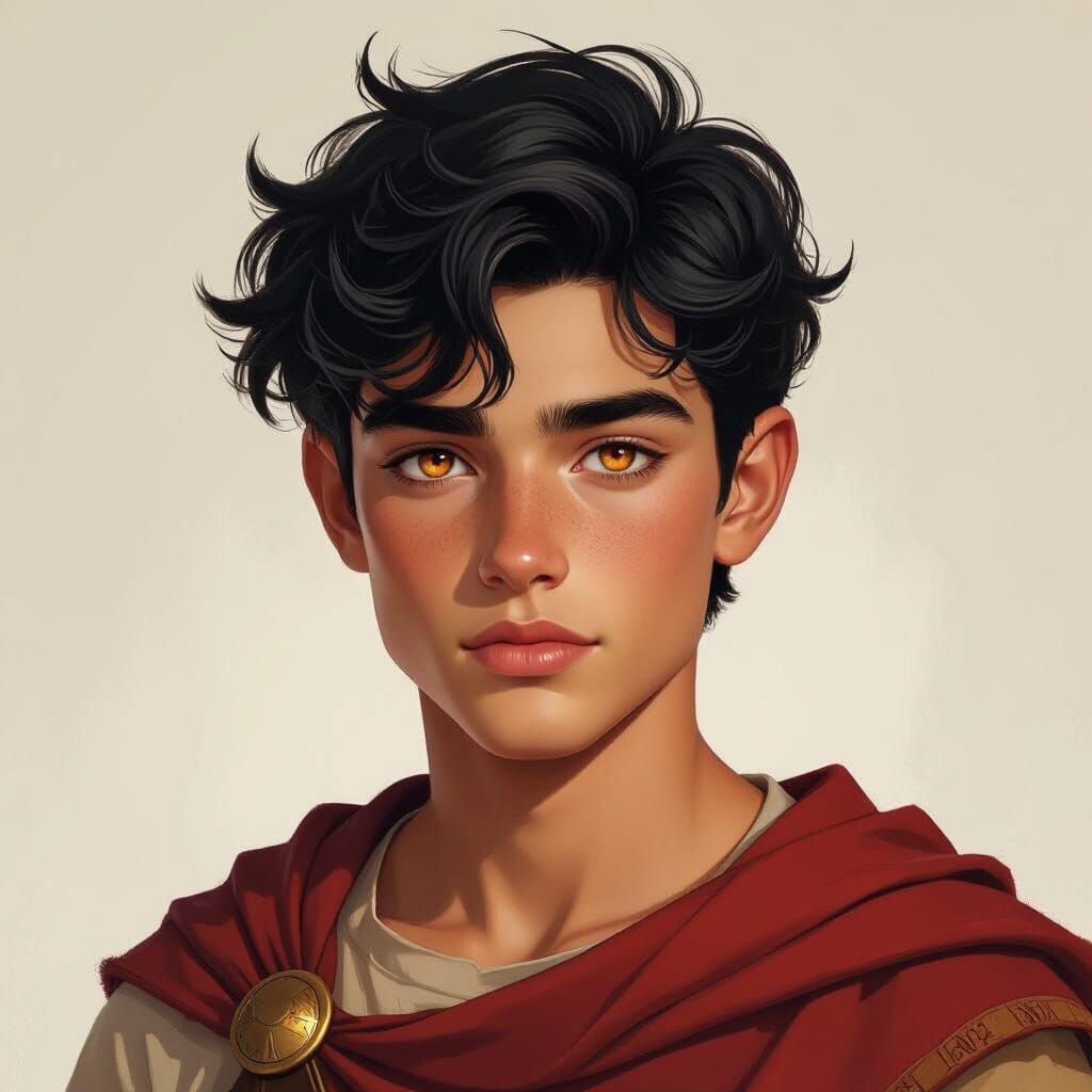 Teenage Son of Ares in Digital Painting Style