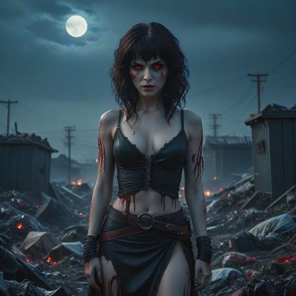 Goddess Sorceress Surrounded by Vampire Corpses