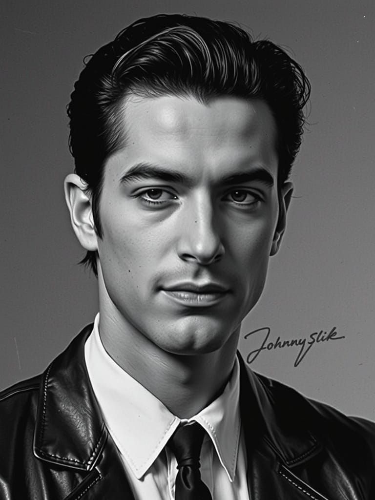 1950s Italian-American Greaser with Slicked Back Hair