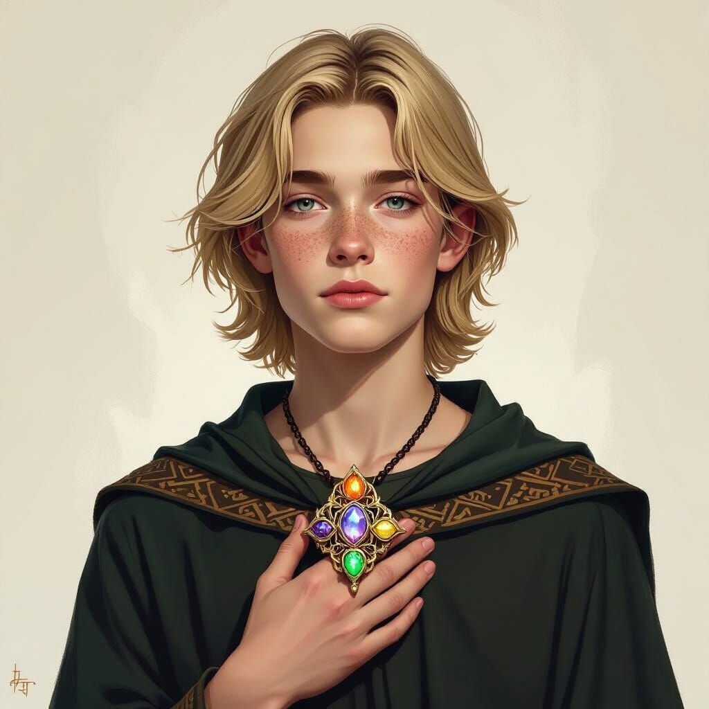 Irish Teen Protector with Gemstone Amulet