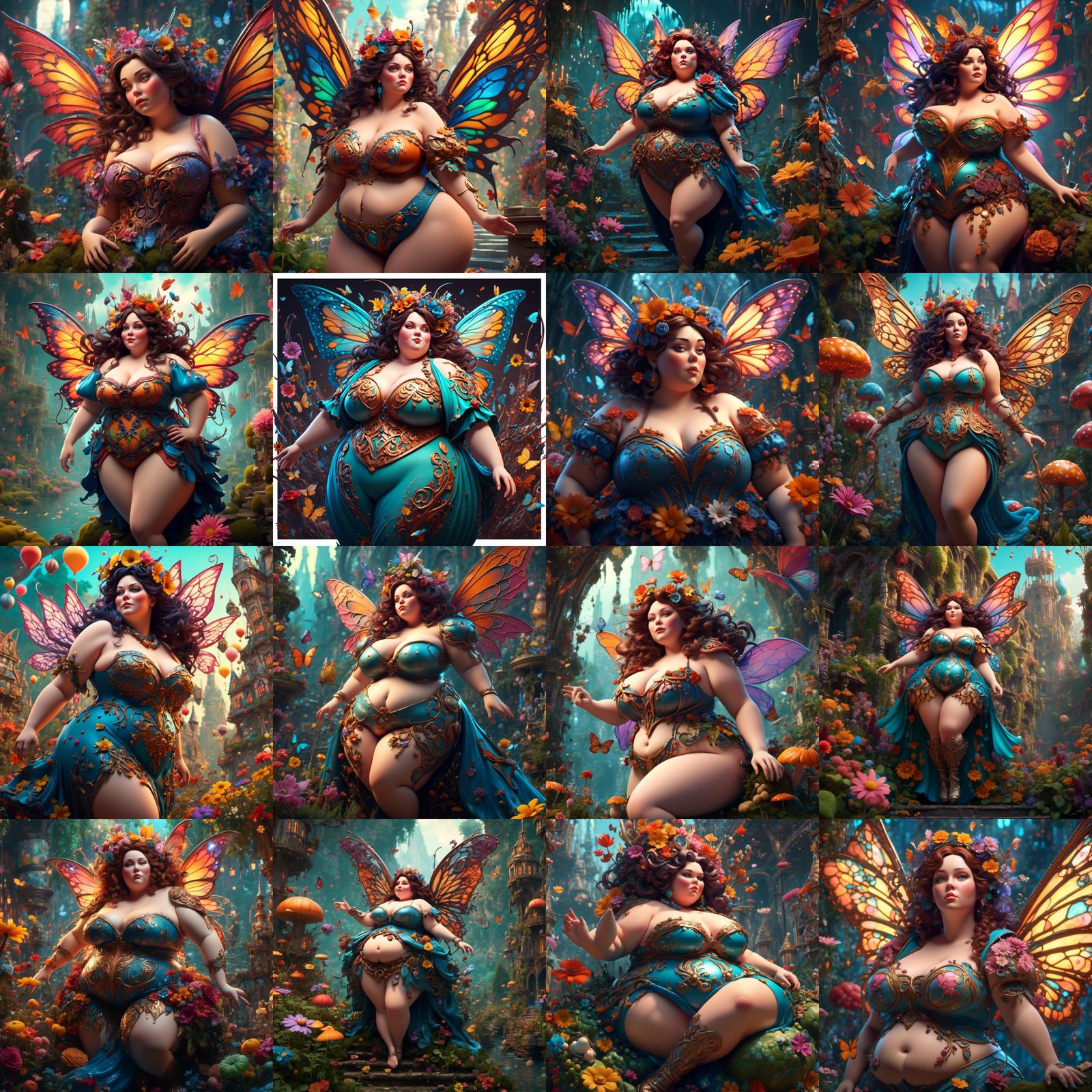 Whimsical world, Beautiful fairies in a fairy world.