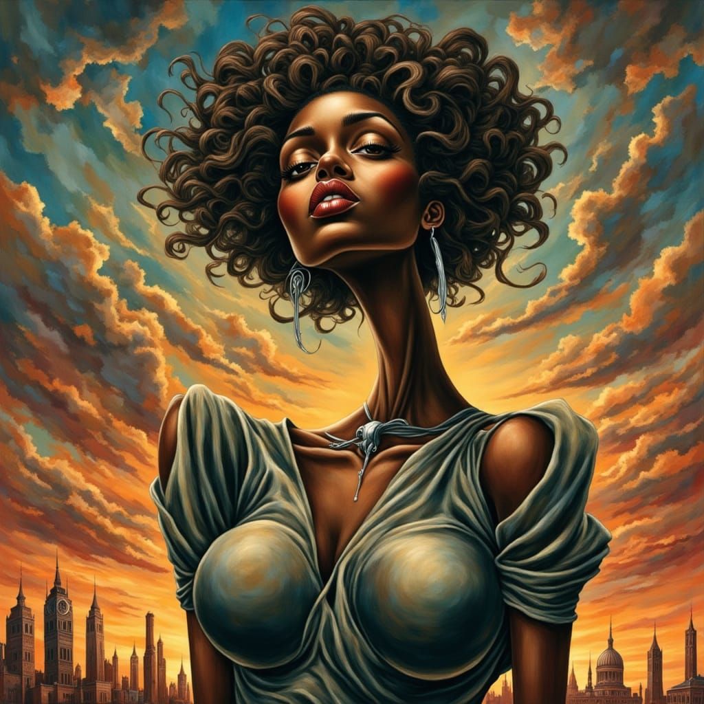 Abstract Surreal Portrait of a Black Woman