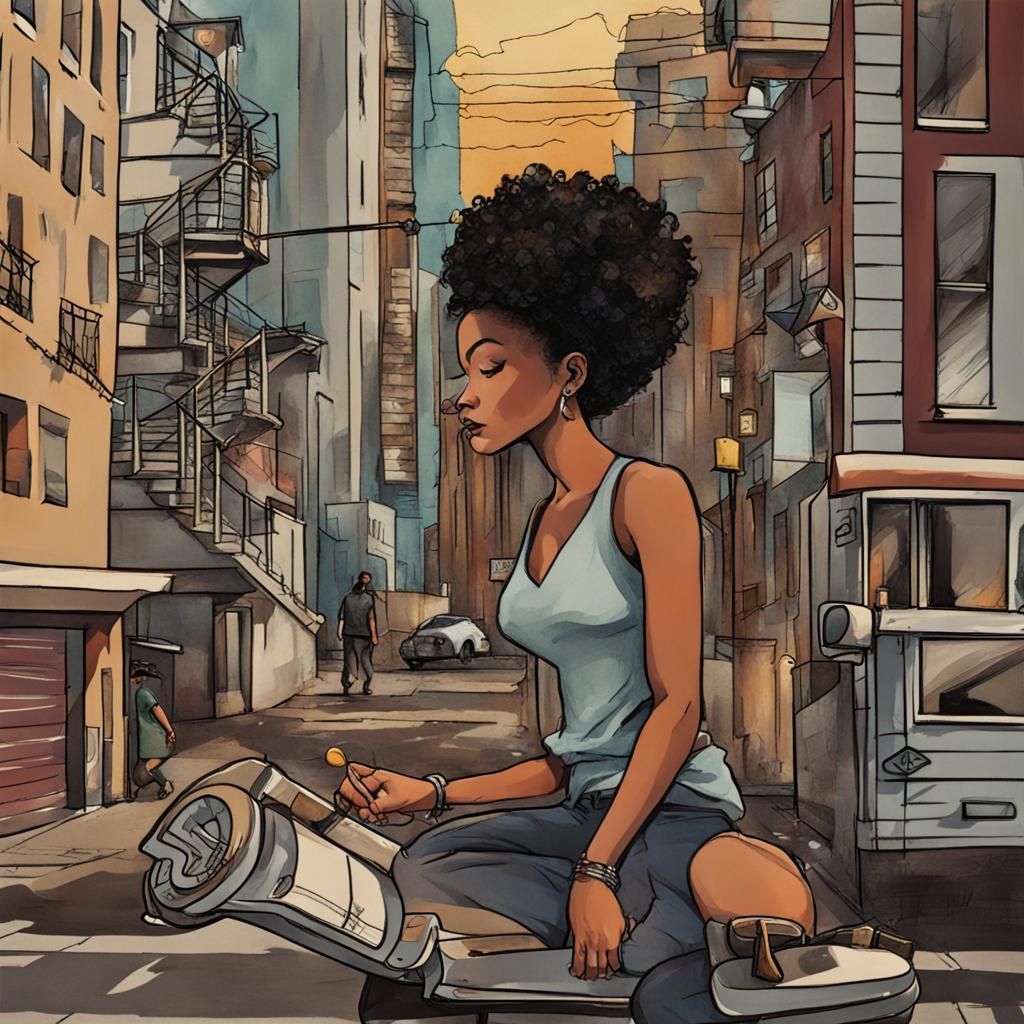 Abstract Urban Melody in Digital Art Style