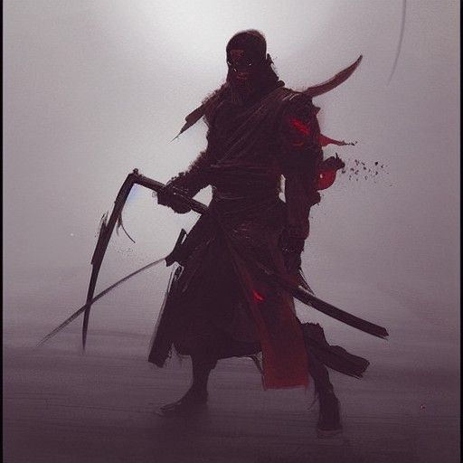 Sinister Japanese Ronin Warrior Art